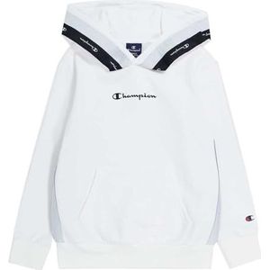 Champion Legacy American Tape B Ultralight Powerblend Fleece Sweatshirt met capuchon voor kinderen en jongeren, Wit.