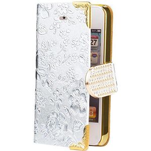 iCues AE25 beschermhoes voor Apple iPhone 4 / 4S met strass-steentjes, chroom