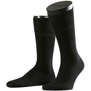 ESPRIT Basic Uni 2-pack herensokken biologisch katoen duurzaam wit zwart meer kleuren versterkt dun zonder patroon voor winter of zomer 2 paar, Zwart (Zwart 3000)