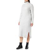 Pieces Pcjuliana Ls Rolneck Knit Dress Noos BC Damesjurk, lichtgrijs gemêleerd, L, Lichtgrijs chinees