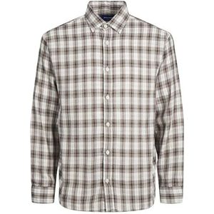 JACK & JONES Jorgracia Parker Check Shirt Ls Sn Polo Heren, Chocolade