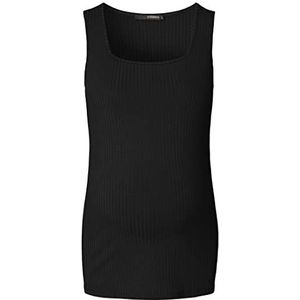 Supermom Dames T-shirt zonder mouwen, vierkante hals, Zwart - P090