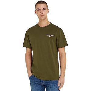 Tommy Jeans Tjm Clsc Linear Back Print Tee T-shirts S/S heren, Olive Drab Groen