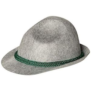 Boland 04210 Ewald hoed, grijs en groen, vilten look, Fedora, jager, Bayer, volkskostuum, kostuum, carnaval, themafeest