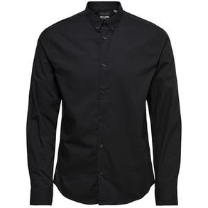 ONLY & SONS Klassiek shirt met lange mouwen, zwart, M, zwart.