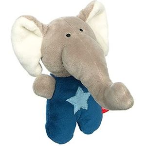 SIGIKID 42796 rammelaar olifant rode sterren meisjes en jongens speelgoed baby aanbevolen vanaf de geboorte blauw/grijs