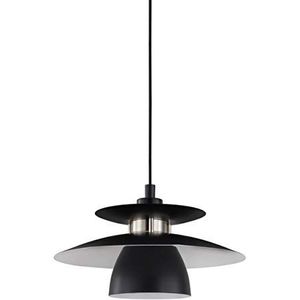 EGLO Hanglamp Brenda, 1 lichtpunt, materiaal: staal, kleur: nikkel mat, zwart, fitting: E27, Ø: 32 cm