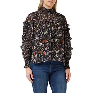 French Connection Annifrida dames geplooide blouse, blauw, M, Blauw
