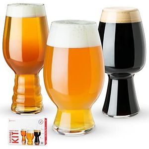 SPIEGELAU 4991693 Bierproeverij set, verschillende glazen: IPA, Stout bier, tarwe, kristal, 540/600/750 ml, 3 stuks