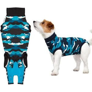 Suitical Recovery Suit hond S+, blauw camouflage