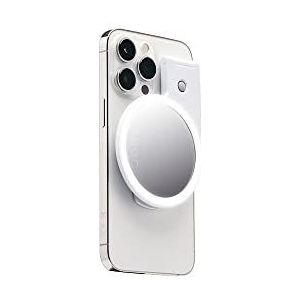 JOBY Beamo Ring Light, compatibel met iPhone MagSafe, led-lichtring, bevestiging voor elk type smartphone, ringlicht, magnetisch, kleur: wit