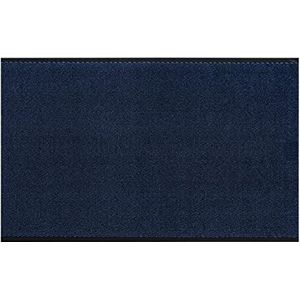 andiamo Easy deurmat voor binnen en buiten - metergoed met rubberen rand (blauw, 90 x 250 cm)