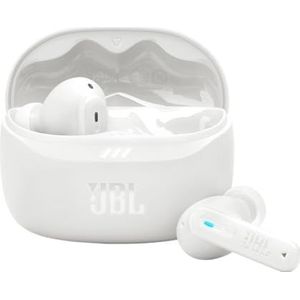 JBL Tune Beam 2, draadloze bluetooth-hoofdtelefoon, ruisonderdrukking, 48 uur batterijduur, IP54 water- en stofbestendigheid, multipoint-verbinding, ontwerp aan de schacht, wit