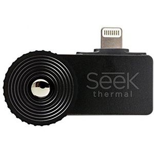 Seek Thermal Compact XR - voordelige warmtebeeldcamera met geavanceerde zichtbreedte, Lightning-aansluiting en waterdichte beschermende behuizing compatibel met Apple iOS smartphones - zwart