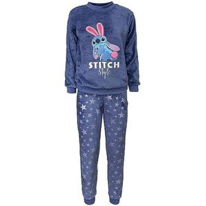 Disney Stitch winterpyjama lange trui en broek fleece 6210, zwart.