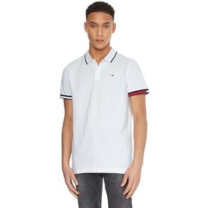 Tommy Jeans Polo Tjm Reg Flag Cuffs Poloshirt S/S heren, Wit