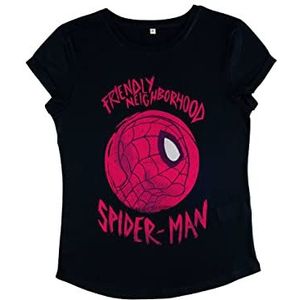 Marvel Avengers Classic - Friendly Spiderman T-shirt voor dames met rolgeluiden, Navy Blauw