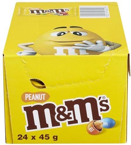 M&M'S Peanut chocolademix met pindakern, 24 verpakkingen (24 x 45 g)