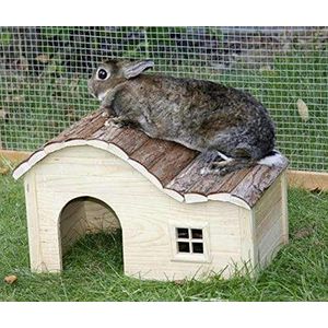 Kerbl Huis voor knaagdieren met dak, verzinkt, natuur, 40 x 25 x 25 cm