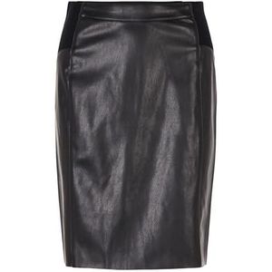 VERO MODA Damesrok Vmbuttersia Hw Coated Skirt Noos, zwart.