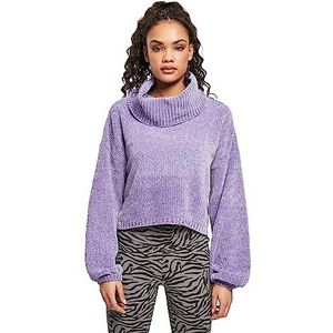 Urban Classics Dames Shorts Chenille Turtleneck Sweater Trainingspak Dames, Lavendel