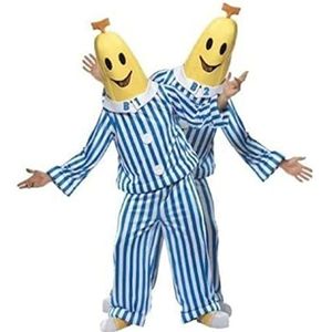 Smiffys bananenkostuum in pyjama, Blauw
