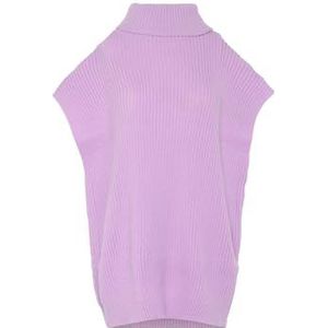 Blonda Gilet sans manches à col roulé en tricot pour femme Lavande Taille XS/S, lavande, XS