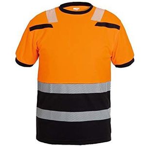 Hydrowear 040465OB-M TULSA Trendy High Visible Line T-Shirt Hi-Vis Orange/Zwart, M,, Hi-Vis Oranje, Zwart