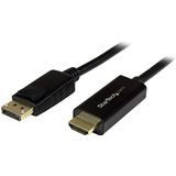 StarTech.com DisplayPort naar HDMI-kabel, 3 m, 4 K 30 Hz, DP naar HDMI-adapter, converter voor DP 1.2 naar HDMI-monitor, DP-aansluiting met vergrendeling, passieve kabel DP naar HDMI (DP2HDMM3MB)