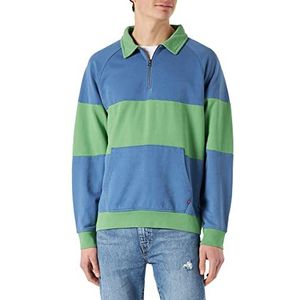 Levi's 1/4 Zip Blocked Raglan Fleece Zip-up Sweatshirt voor heren (1 stuk), Polo Block Peppermint