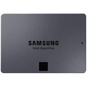 Interne zwarte 8 TB SATA III SSD-harde schijf van Samsung 870 QVO MZ-77Q8T0BW, 2,5 inch - Tweede generatie QLC technologie.