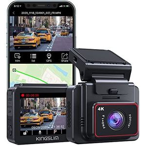KINGSLIM D5 dashcam 4K dashcam auto – dashcam voor, wifi, GPS, autocamera, groothoek van 170 graden, hoek, G-sensor, parkeermodus, nachtzicht, loopopname