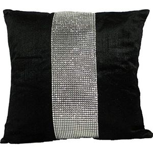 Emma Barclay Eclat kussensloop met strass-steentjes, 50 x 50 cm, zwart