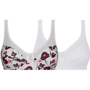 Dim Lingerie Femme BH voor dames, 2 stuks, herfst, wit, 95E, Herfst/wit bedrukt