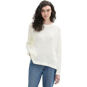 TOM TAILOR Denim Basic krullende damestrui, 10332 - gebroken wit, L