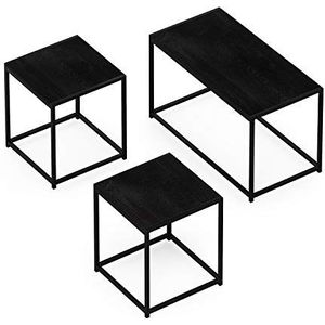Furinno Camnus tafelset met salontafel en 2 bijzettafels, 40 x 76,2 x 44,45 cm, zwart