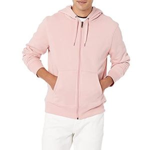 Amazon Essentials Heren fleece hoodie met doorlopende ritssluiting (verkrijgbaar in grote maten), roze, S