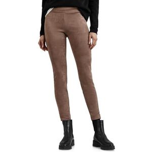 Street One A378310 Leggings in fluwelen look voor dames, Donkerbeige mocha