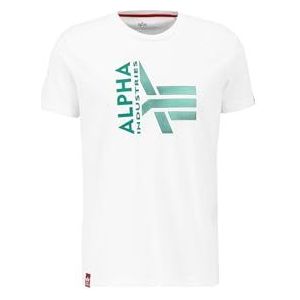 ALPHA INDUSTRIES Logo Rubber T T-shirt voor heren, 09-wit