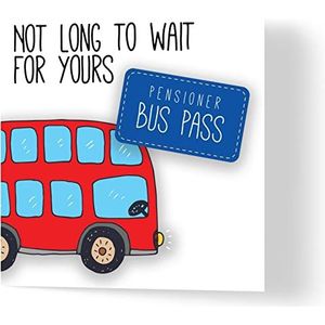 Wuzci Verjaardagskaart ""Pensioner Bus Pass"" – lengte 150 mm x breedte 150 mm