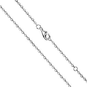OSTAN Zilveren ketting voor dames, zonder hanger, brede schakelketting, 1,4 mm, 925 zilver, halsketting 40-100 cm + 5 cm verlengketting