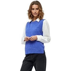 Minus Madia Gebreid vest voor dames, 536 Royal Blue Melange