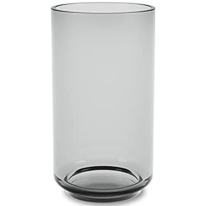 Umbra Layla Kleurrijke glazen vaas voor bloemen, accessoires en kaarsen, decoratieve glazen vaas, grijs, M