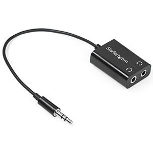 StarTech.com Adapterkabel voor hoofdtelefoon, smal, zwart – audio-verdubbeling jack splitter – 3,5 mm (M) naar 2 x 3,5 mm (F) (MUY1MFFADP)