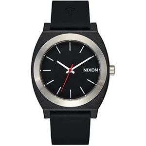 Nixon Herenhorloge, analoog, kwarts, siliconen armband, zwarte band, A1361-000-00, zwart., Riem