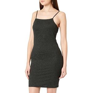 VERO MODA Vmkanna Singlet dames mini-jurk JRS Black/Detail: Silver Lurex, M, Zwart / Detail: zilver Lurex