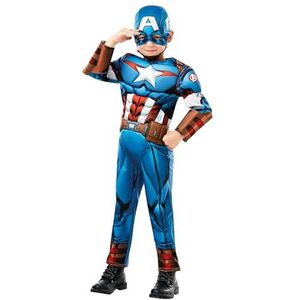 Rubie's Captain America kostuum, blauw, L - 7-8 jaar - 117-128 cm