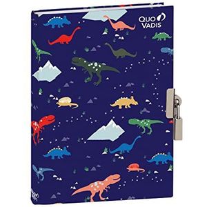 Quo Vadis - Collectie: ANIMASCOT - Intieme dagboeken - Wit gelinieerd papier - Sluiting met hangslot en sleutels om geheimen te bewaren - Formaat 12x17 cm - Dino