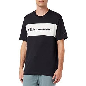 Champion Piping Block Logo Heren Korte Mouw T-Shirt Zwart S, zwart.