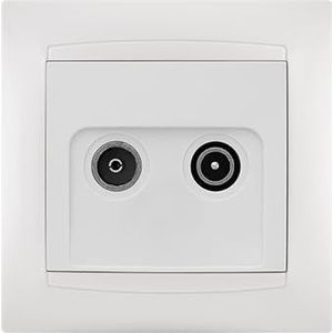 Prise R-TV - Prise de courant avec port TV - Blanc - Convient pour les installations électriques modernes. *